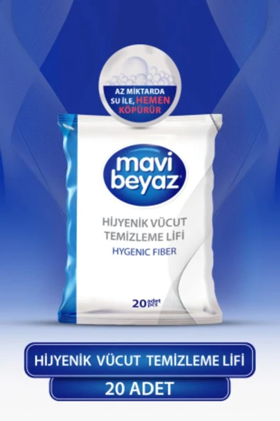 Mavi Beyaz Vücut Temizleme Lifi 20 Adet