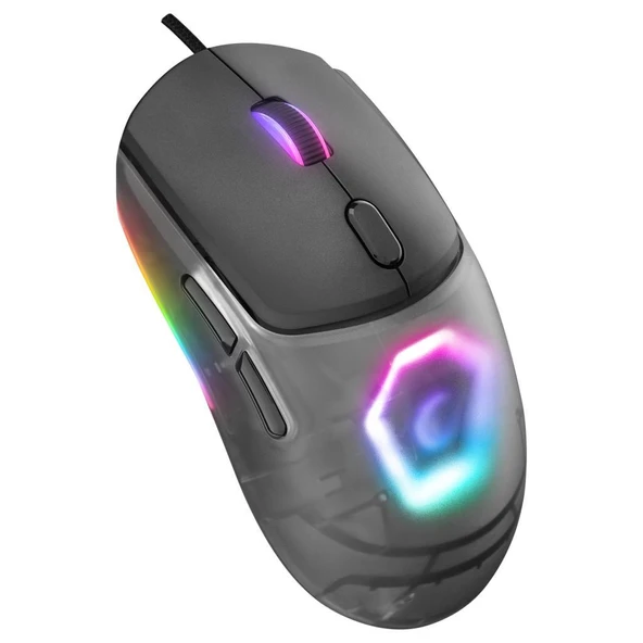 Rampage Hyalo M1 Siyah Değiştirilebilir 3 Kapaklı RGB 12000 DPI Gaming Oyuncu Mouse Rampage