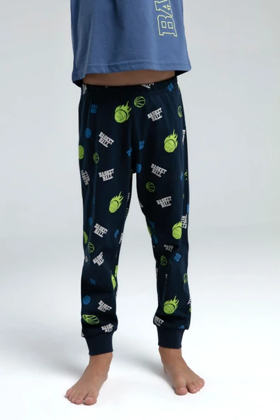 Roly Poly 3530 Garson Erkek Çocuk Bisiklet Yaka Kısa Kollu Pijama Takım - 13