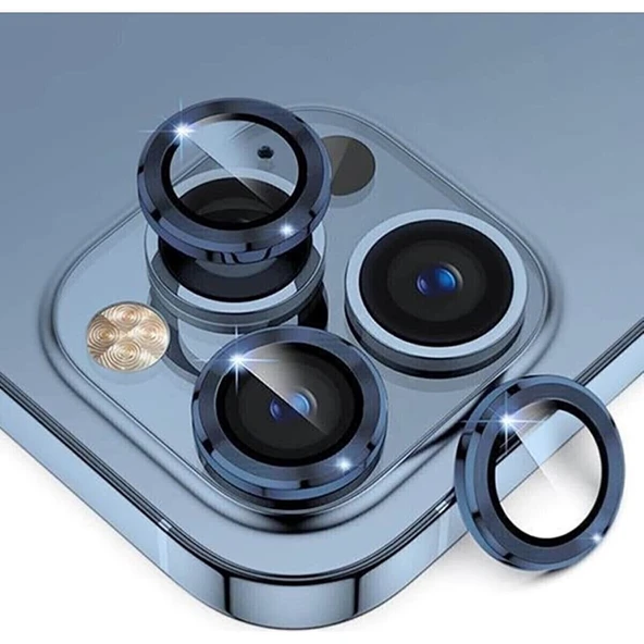 Adaman iPhone 12 Pro Max Uyumlu Kamera Mercek Lens Için Koruyucu - MAVİ