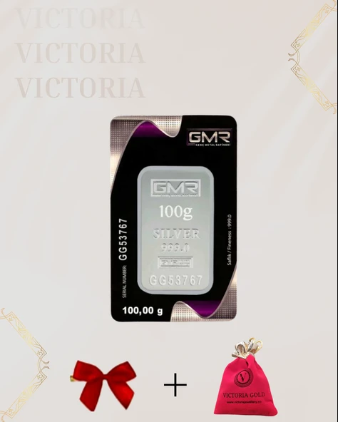 VICTORIA GOLD Sertifikalı 100 gr Külçe Gümüş 999 Ayar