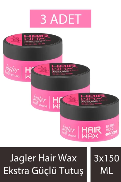 Jagler Hair Wax Ekstra Güçlü Tutuş 150 ml 3 Adet