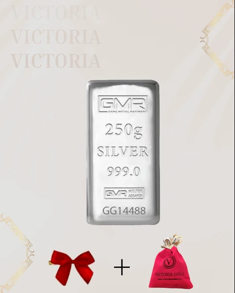 VICTORIA GOLD Sertifikalı 250 gr Külçe Gümüş 999 Ayar