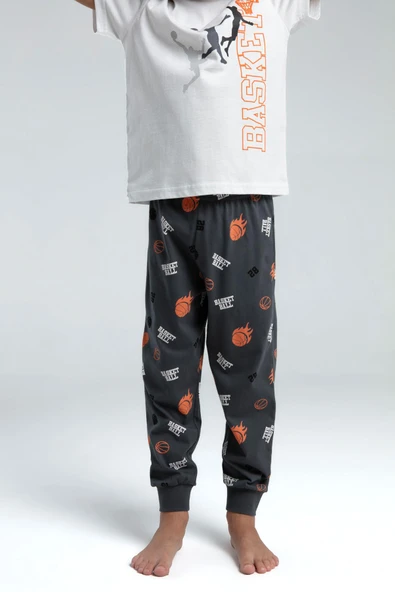 Roly Poly 3530 Garson Erkek Çocuk Bisiklet Yaka Kısa Kollu Pijama Takım - 17