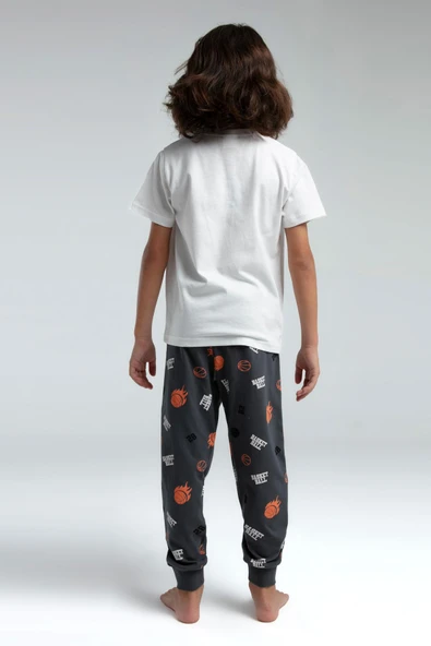 Roly Poly 3530 Garson Erkek Çocuk Bisiklet Yaka Kısa Kollu Pijama Takım - 19