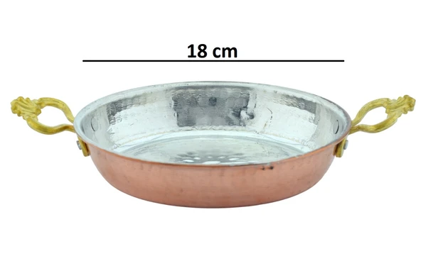 El Yapımı Bakır Omlet ve Yumurta Tavası,Bakır Sahan Tava NO3 (18 cm)