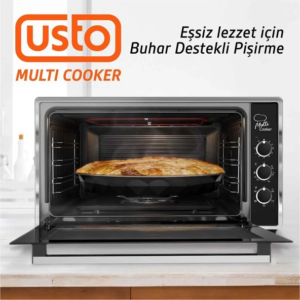 Usto 2105 Airfry Özellikli 50lt Multi Cooker Midi Fırın Beyaz - 3