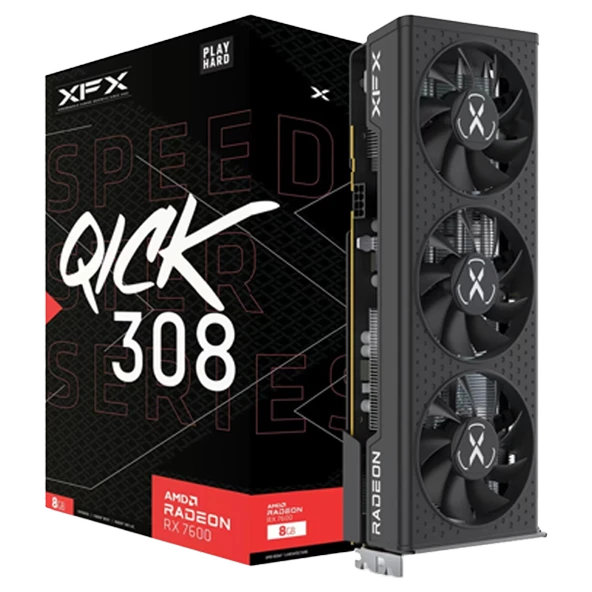 XFX Speedster QICK Radeon RX 7600 RX-76PQICKBY 8GB GDDR6 128 Bit Ekran Kartı