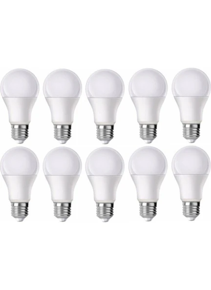 LED Ampul Beyaz Renk 9 Watt Tasarruflu 10 Lu Paket Bahçe Ağaç Fenerleri Için Uygundur