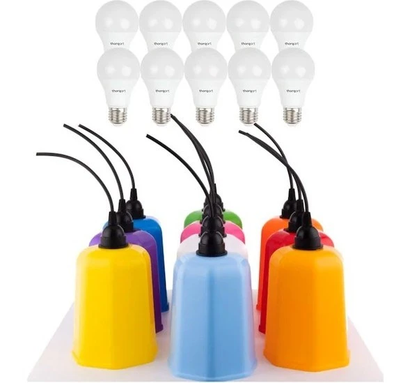 LED Ampul Beyaz Renk 9 Watt Tasarruflu 10 Lu Paket Bahçe Ağaç Fenerleri Için Uygundur - 3