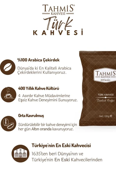 Tahmis Türk Kahvesi 100 Gr 3'lü Paket Orta Kavrulmuş - 2