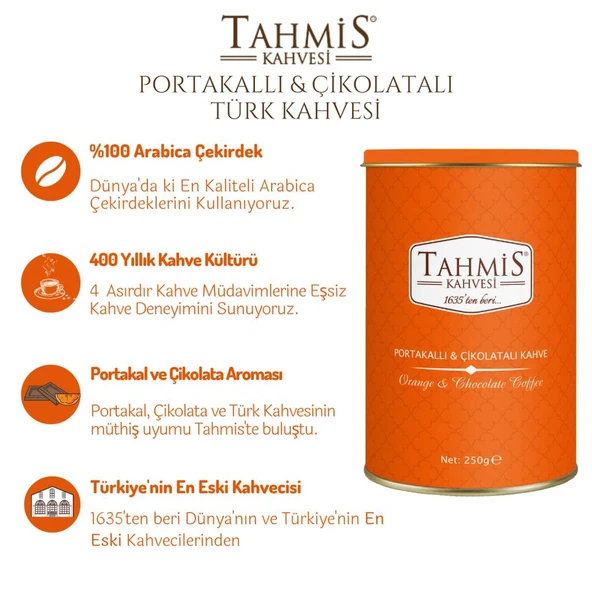 Tahmis Portakallı Çikolatalı Türk Kahvesi 250 Gr - 2