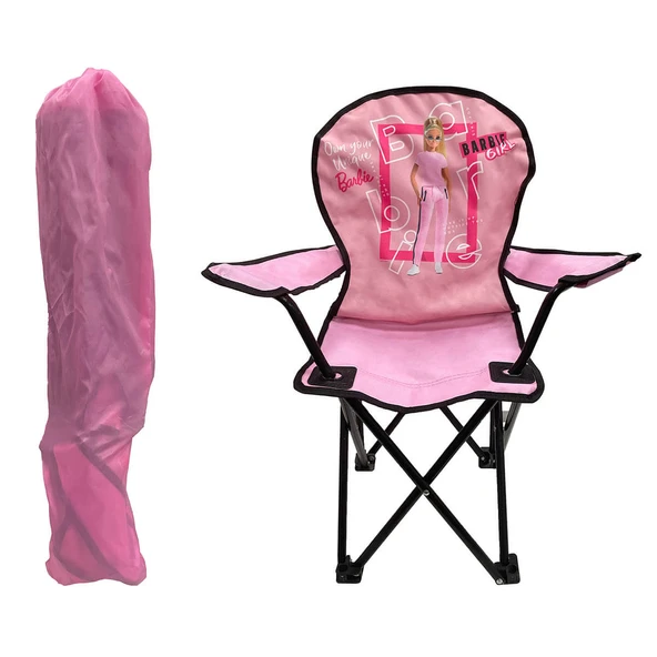 Barbie Katlanabilir Çocuk Kamp Sandalyesi - Açık Pembe