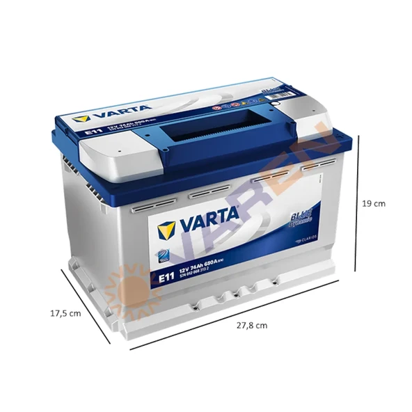 Varta Blue Dynamic E11 12 V 74 Ah 680 A EN Akü (2025)
