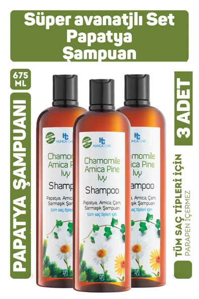 Hunca Care Papatya Şampuan 675 ml 3 Adet