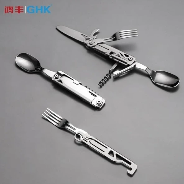 Kamp Çatal&Kaşık&Bıçak Tirbüşon Set - Grand Harvest - GHKS002 - Resim 3