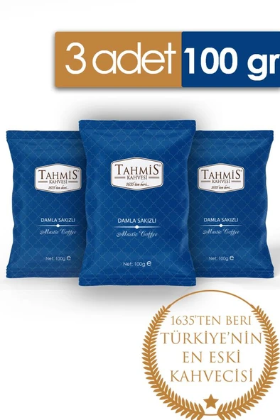 Tahmis Damla Sakızlı Türk Kahvesi 100 Gr 3'lü Paket
