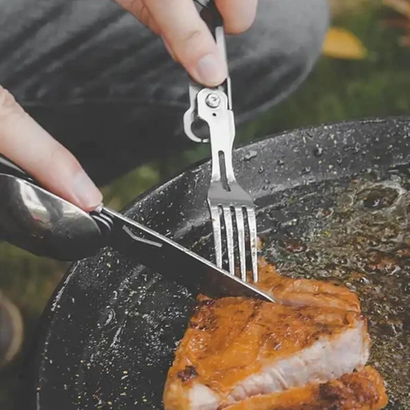 Kamp Çatal&Kaşık&Bıçak Tirbüşon Set - Grand Harvest - GHKS002 - Resim 7