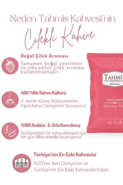 Tahmis 3'lü 100 Gr Menengiç Osmanlı Dağ Çilekli Aromalı Türk Kahvesi Seti - 2
