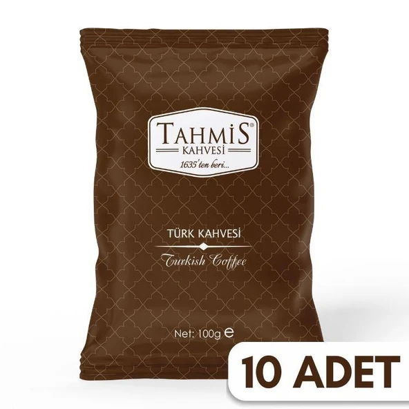 Tahmis 10'lu Türk Kahvesi Orta Kavrulmuş 100 Gram Paket Seti