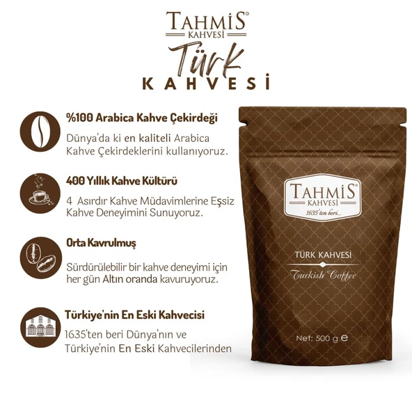 Tahmis Türk Kahvesi Orta Kavrulmuş 500 Gr - 2