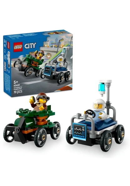 Lego City Uçak Hastane Yatağına Karşı Yarış Araba 60459 Lisanslı Ürün