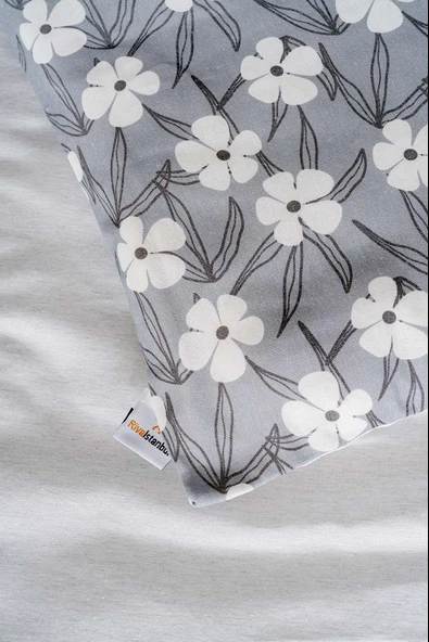 Rivaİstanbul Henna Gri Çift Kişilik Nevresim Takımı Pamuklu - Resim 6