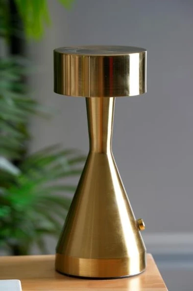 Acar Dekoratif Gold Metal Masa Lambası - 22 cm ACR-490