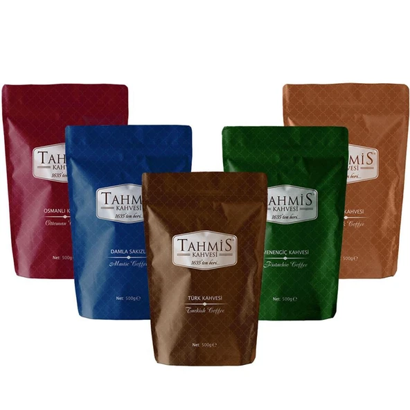 Tahmis 5'li Özel Türk Kahvesi Seti Çeşitleri 500 G -1635ten Beri