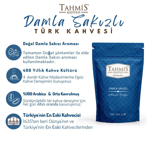 Tahmis Damla Sakızlı Türk Kahvesi 500 Gr - 2