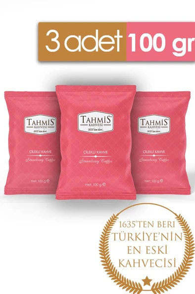 Tahmis Çilek Aromalı Türk Kahvesi 100 Gr 3'lü Paket