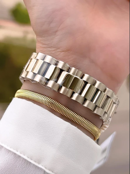 U.S.POLO ASSN Çelik Kordon 5 Atm Suya Dayanıklı Kadın Kol Saati+Bileklik Hediyeli USPA.2059.B07 - Resim 3