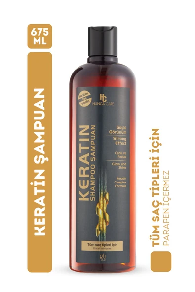Hunca Care Keratin Özlü Canlı ve Parlak Saçlar Şampuan 675 ml