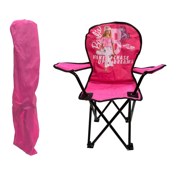 Barbie Katlanabilir Çocuk Kamp Sandalyesi - Pembe
