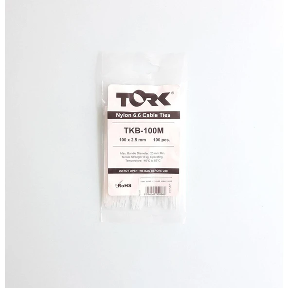 Tork Beyaz Kablo Bağı 2,5X100