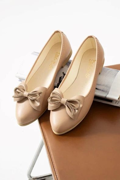 Albishoes Kadın Günlük Fiyonklu Balerin Babet Rahat Taban Şık Babet Günlük İş Ofis Babet Ayakkabı - Resim 2