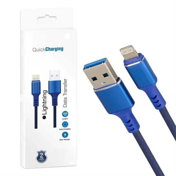 iPhone Uyumlu USB To Lightning Örgülü Siyah Telefon Şarj Kablosu - 4
