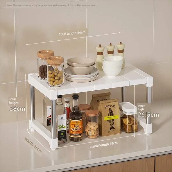 Çok Amaçlı Mutfak Rafı - Mikrodalga Fırın ve Airfryer Organizer - 44x26x28cm