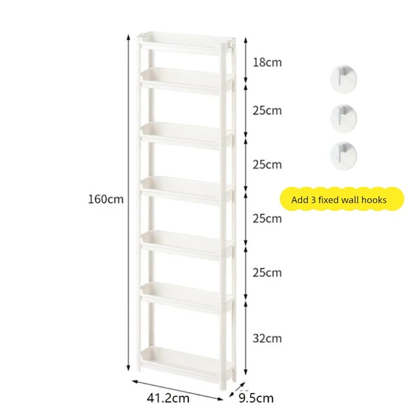 Dar Boşluklu Saklama Rafı - 9.5cm - 7 Katlı (1 Kısa 4 Uzun 1 Uzun)