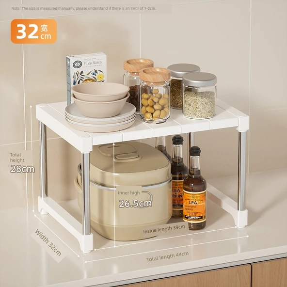 Çok Amaçlı Mutfak Rafı - Mikrodalga Fırın ve Airfryer Organizer - 44x32x28cm