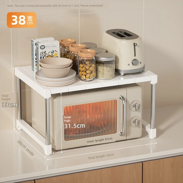 Çok Amaçlı Mutfak Rafı - Mikrodalga Fırın ve Airfryer Organizer - 52x38x33cm