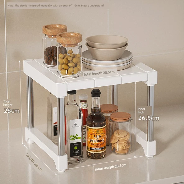 Çok Amaçlı Mutfak Rafı - Mikrodalga Fırın ve Airfryer Organizer - 28.5x26x28cm