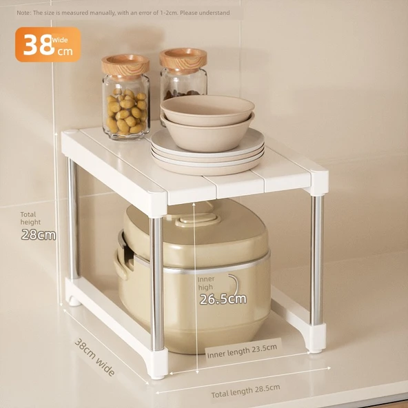 Çok Amaçlı Mutfak Rafı - Mikrodalga Fırın ve Airfryer Organizer - 28.5x38x28cm