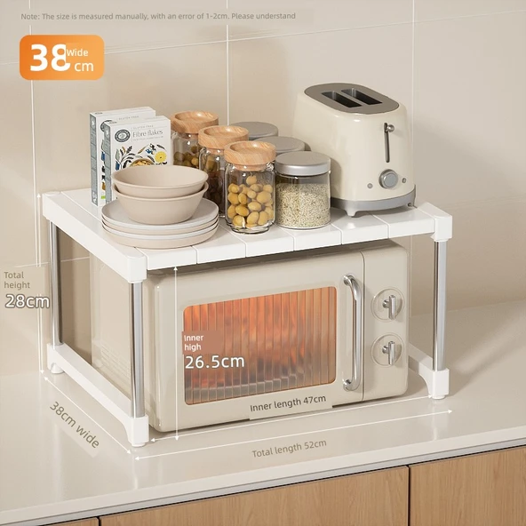Çok Amaçlı Mutfak Rafı - Mikrodalga Fırın ve Airfryer Organizer - 52x38x28cm
