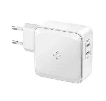 Spigen 65W USB-C 2 Port Yüksek Hızlı Şarj Aleti / Şarj Isısını Düşürür GaN Destekli Akım Korumalı Güç Adaptörü iPhone & Android & iPad & MacBook Type-C - ACH02693