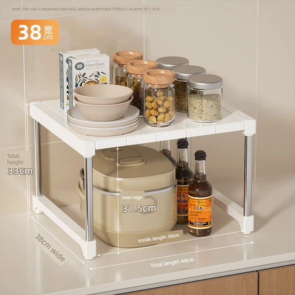 Çok Amaçlı Mutfak Rafı - Mikrodalga Fırın ve Airfryer Organizer - 44x38x33cm
