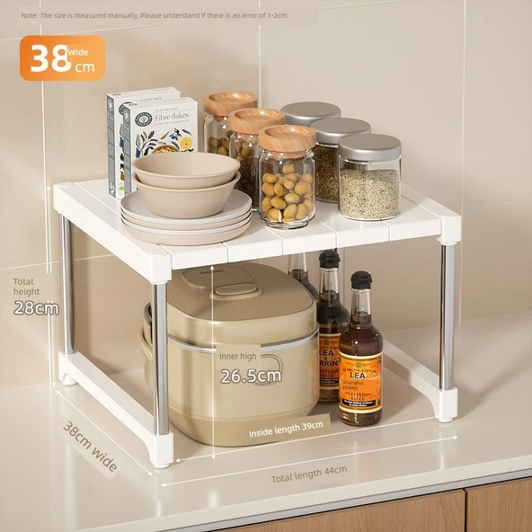 Çok Amaçlı Mutfak Rafı - Mikrodalga Fırın ve Airfryer Organizer - 44x38x28cm