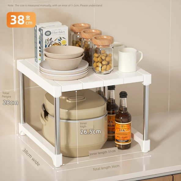 Çok Amaçlı Mutfak Rafı - Mikrodalga Fırın ve Airfryer Organizer - 36x38x28cm
