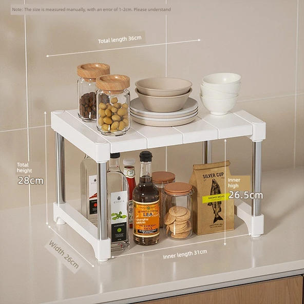 Çok Amaçlı Mutfak Rafı - Mikrodalga Fırın ve Airfryer Organizer - 36x26x28cm