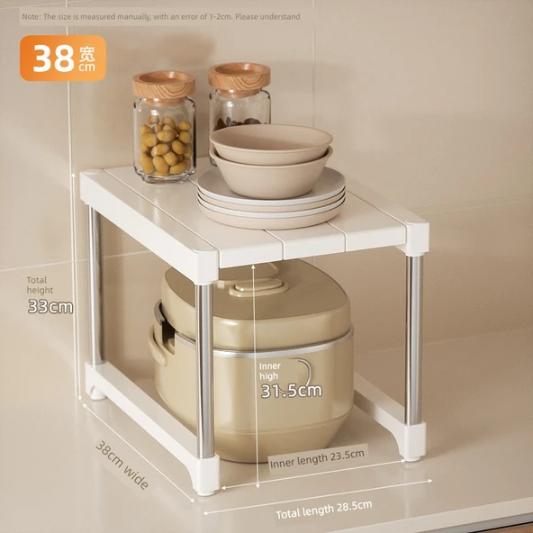 Çok Amaçlı Mutfak Rafı - Mikrodalga Fırın ve Airfryer Organizer - 28.5x38x33cm